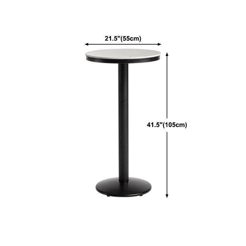 Industrial Gray Bar Table Faux Marble White 21.6" Round Top Bistro Table for Cafe Clearhalo 'Bar Furniture' 'Bar Tables' 'bar_tables' 'furn' 'furn_bar_tables' 'Furniture' 'furniture_bar_tables' 'Kitchen & Dining Furniture' 'kitchen&dining_furn' 'kitchen' 4274932