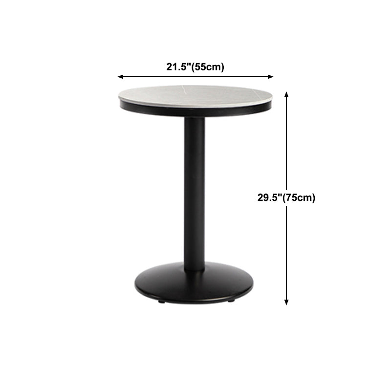 Industrial Gray Bar Table Faux Marble White 21.6" Round Top Bistro Table for Cafe Clearhalo 'Bar Furniture' 'Bar Tables' 'bar_tables' 'furn' 'furn_bar_tables' 'Furniture' 'furniture_bar_tables' 'Kitchen & Dining Furniture' 'kitchen&dining_furn' 'kitchen' 4274933