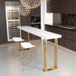 42-inch Height Luxury Cocktail Bar Table Gold Base Bar Height Table Clearhalo 'Bar Furniture' 'Bar Tables' 'bar_tables' 'furn' 'furn_bar_tables' 'Furniture' 'furniture_bar_tables' 'Kitchen & Dining Furniture' 'kitchen&dining_furn' 'kitchen' 4274946