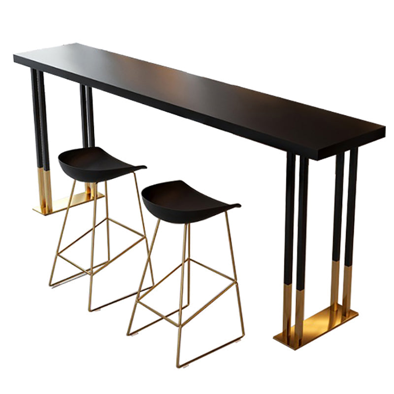 42-inch Height Luxury Cocktail Bar Table Gold Base Bar Height Table Clearhalo 'Bar Furniture' 'Bar Tables' 'bar_tables' 'furn' 'furn_bar_tables' 'Furniture' 'furniture_bar_tables' 'Kitchen & Dining Furniture' 'kitchen&dining_furn' 'kitchen' 4274951