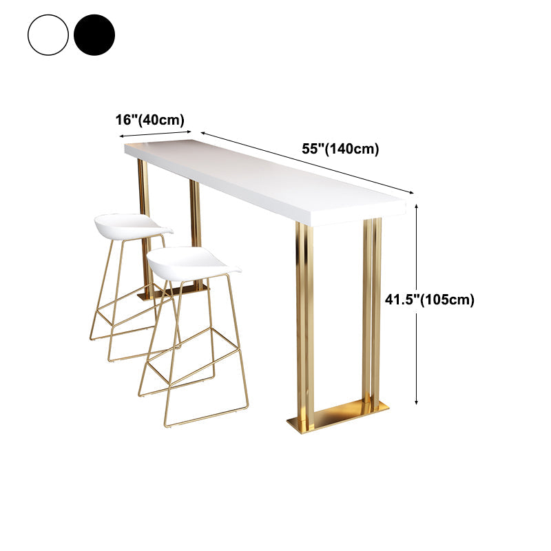 42-inch Height Luxury Cocktail Bar Table Gold Base Bar Height Table Clearhalo 'Bar Furniture' 'Bar Tables' 'bar_tables' 'furn' 'furn_bar_tables' 'Furniture' 'furniture_bar_tables' 'Kitchen & Dining Furniture' 'kitchen&dining_furn' 'kitchen' 4274961