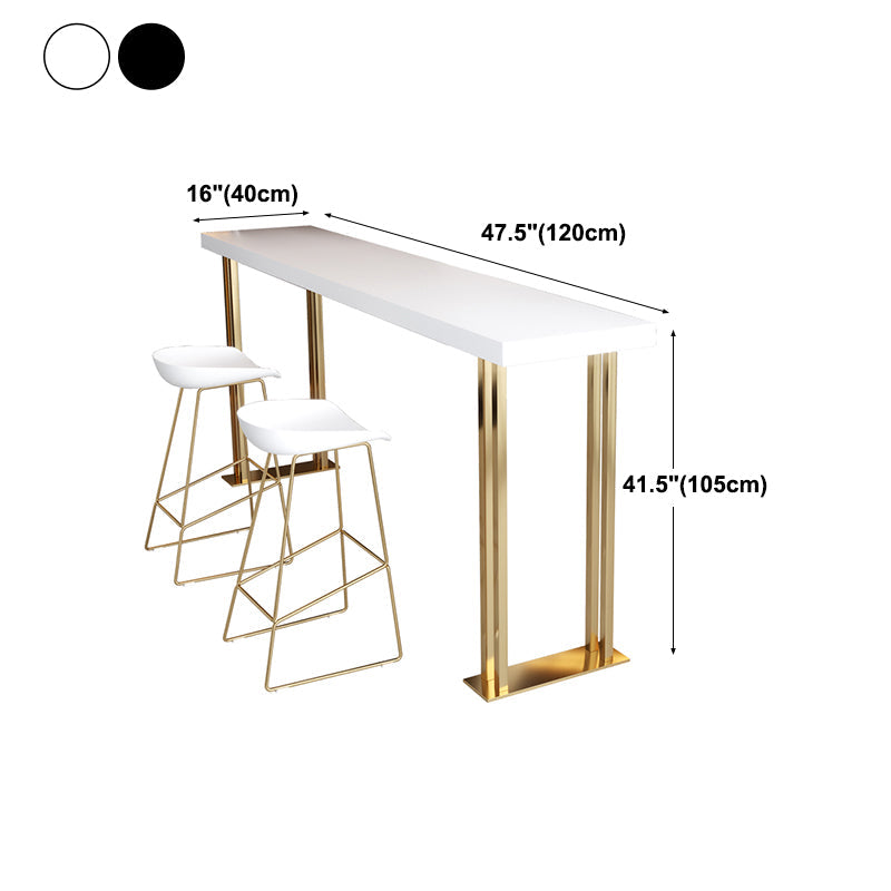 42-inch Height Luxury Cocktail Bar Table Gold Base Bar Height Table Clearhalo 'Bar Furniture' 'Bar Tables' 'bar_tables' 'furn' 'furn_bar_tables' 'Furniture' 'furniture_bar_tables' 'Kitchen & Dining Furniture' 'kitchen&dining_furn' 'kitchen' 4274962