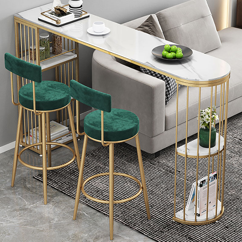 42-inch Height Cocktail Bar Table Nordic Metal Base Bar Height Storage Table Clearhalo 'Bar Furniture' 'Bar Tables' 'bar_tables' 'furn' 'furn_bar_tables' 'Furniture' 'furniture_bar_tables' 'Kitchen & Dining Furniture' 'kitchen&dining_furn' 'kitchen' 4274963