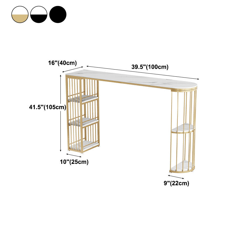 42-inch Height Cocktail Bar Table Nordic Metal Base Bar Height Storage Table Clearhalo 'Bar Furniture' 'Bar Tables' 'bar_tables' 'furn' 'furn_bar_tables' 'Furniture' 'furniture_bar_tables' 'Kitchen & Dining Furniture' 'kitchen&dining_furn' 'kitchen' 4274972