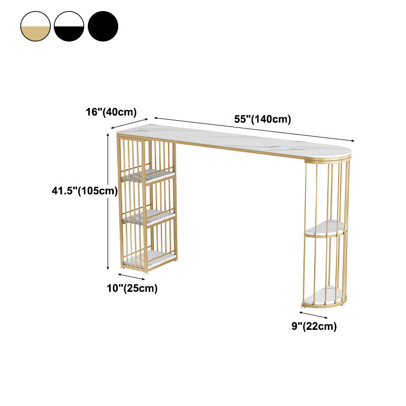 42-inch Height Cocktail Bar Table Nordic Metal Base Bar Height Storage Table Clearhalo 'Bar Furniture' 'Bar Tables' 'bar_tables' 'furn' 'furn_bar_tables' 'Furniture' 'furniture_bar_tables' 'Kitchen & Dining Furniture' 'kitchen&dining_furn' 'kitchen' 4274974
