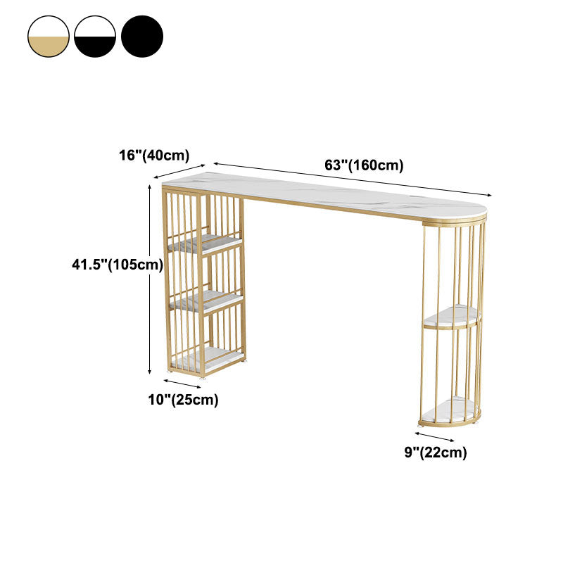 42-inch Height Cocktail Bar Table Nordic Metal Base Bar Height Storage Table Clearhalo 'Bar Furniture' 'Bar Tables' 'bar_tables' 'furn' 'furn_bar_tables' 'Furniture' 'furniture_bar_tables' 'Kitchen & Dining Furniture' 'kitchen&dining_furn' 'kitchen' 4274975