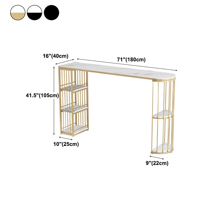 42-inch Height Cocktail Bar Table Nordic Metal Base Bar Height Storage Table Clearhalo 'Bar Furniture' 'Bar Tables' 'bar_tables' 'furn' 'furn_bar_tables' 'Furniture' 'furniture_bar_tables' 'Kitchen & Dining Furniture' 'kitchen&dining_furn' 'kitchen' 4274976