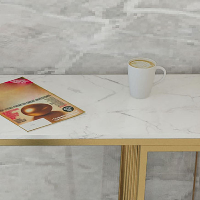 Glam Style Rectangle Counter Table Marble Top 42-inch Height Table for Dining Room Clearhalo 'Bar Furniture' 'Bar Tables' 'bar_tables' 'furn' 'furn_bar_tables' 'Furniture' 'furniture_bar_tables' 'Kitchen & Dining Furniture' 'kitchen&dining_furn' 'kitchen' 4275005