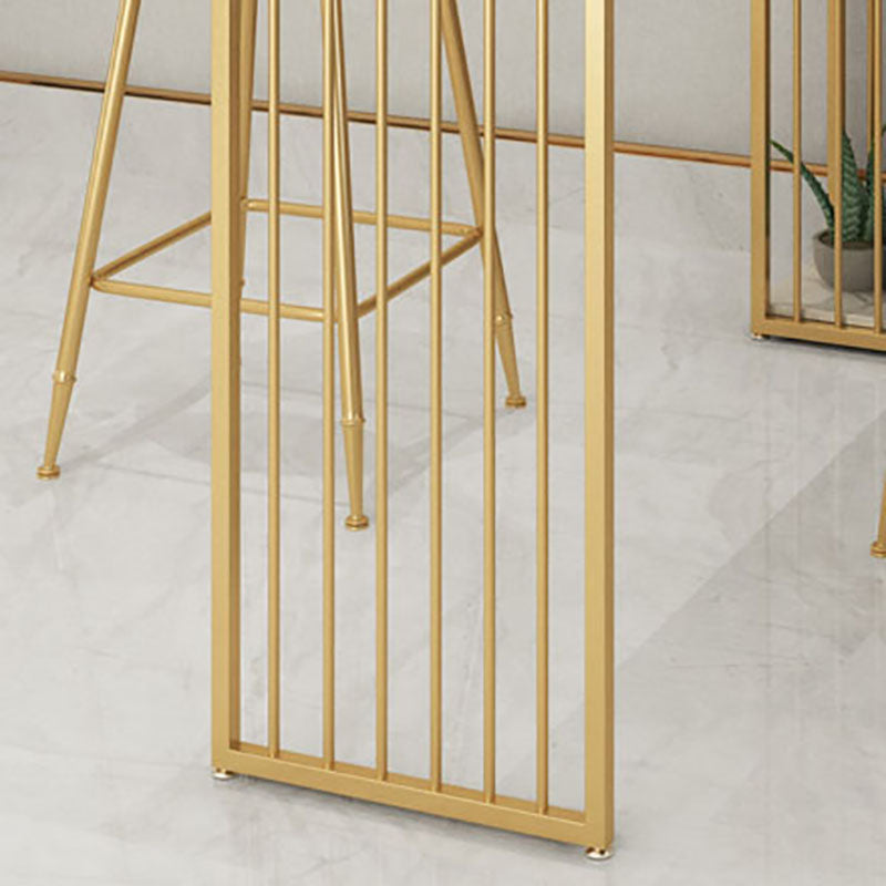 Glam Style Rectangle Counter Table Marble Top 42-inch Height Table for Dining Room Clearhalo 'Bar Furniture' 'Bar Tables' 'bar_tables' 'furn' 'furn_bar_tables' 'Furniture' 'furniture_bar_tables' 'Kitchen & Dining Furniture' 'kitchen&dining_furn' 'kitchen' 4275007