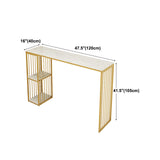 Glam Style Rectangle Counter Table Marble Top 42-inch Height Table for Dining Room Clearhalo 'Bar Furniture' 'Bar Tables' 'bar_tables' 'furn' 'furn_bar_tables' 'Furniture' 'furniture_bar_tables' 'Kitchen & Dining Furniture' 'kitchen&dining_furn' 'kitchen' 4275011