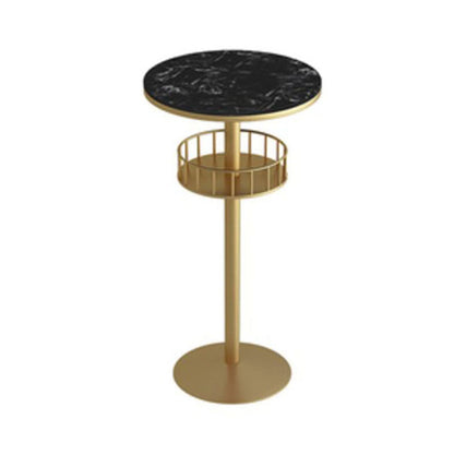 Glam Style Marble Bar Table 42-inch Height Metal Base Bistro Table Gold Black Without Chairs Clearhalo 'Bar Furniture' 'Bar Tables' 'bar_tables' 'furn' 'furn_bar_tables' 'Furniture' 'furniture_bar_tables' 'Kitchen & Dining Furniture' 'kitchen&dining_furn' 'kitchen' 4275019