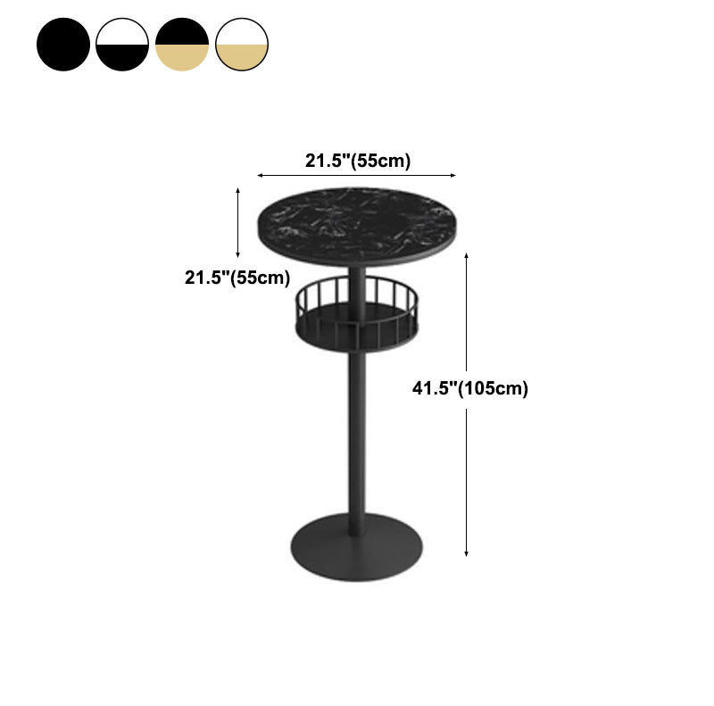 Glam Style Marble Bar Table 42-inch Height Metal Base Bistro Table Clearhalo 'Bar Furniture' 'Bar Tables' 'bar_tables' 'furn' 'furn_bar_tables' 'Furniture' 'furniture_bar_tables' 'Kitchen & Dining Furniture' 'kitchen&dining_furn' 'kitchen' 4275027