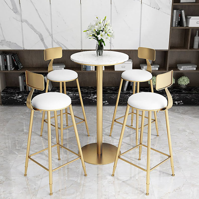 Marble Bar Table Glam Style Gold Base Bistro Table for Indoor Clearhalo 'Bar Furniture' 'Bar Tables' 'bar_tables' 'furn' 'furn_bar_tables' 'Furniture' 'furniture_bar_tables' 'Kitchen & Dining Furniture' 'kitchen&dining_furn' 'kitchen' 4275032