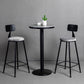 Industrial Style Marble Cocktail Bar Table Black Metal Base Bar Table 21.7"L x 21.7"W x 41.3"H Grey Without Chairs Clearhalo 'Bar Furniture' 'Bar Tables' 'bar_tables' 'furn' 'furn_bar_tables' 'Furniture' 'furniture_bar_tables' 'Kitchen & Dining Furniture' 'kitchen&dining_furn' 'kitchen' 4275064