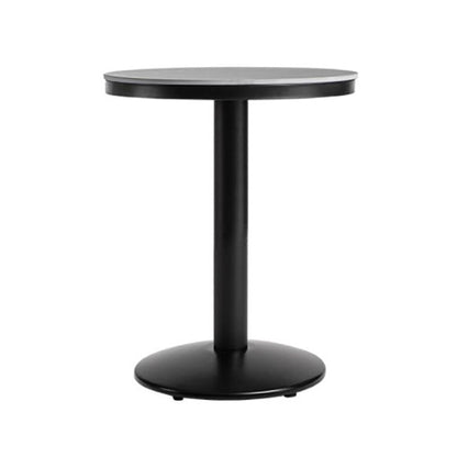 Industrial Style Marble Cocktail Bar Table Black Metal Base Bar Table 21.7"L x 21.7"W x 29.5"H Grey Without Chairs Clearhalo 'Bar Furniture' 'Bar Tables' 'bar_tables' 'furn' 'furn_bar_tables' 'Furniture' 'furniture_bar_tables' 'Kitchen & Dining Furniture' 'kitchen&dining_furn' 'kitchen' 4275066