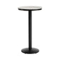 Industrial Style Marble Cocktail Bar Table Black Metal Base Bar Table 21.7"L x 21.7"W x 41.3"H White Without Chairs Clearhalo 'Bar Furniture' 'Bar Tables' 'bar_tables' 'furn' 'furn_bar_tables' 'Furniture' 'furniture_bar_tables' 'Kitchen & Dining Furniture' 'kitchen&dining_furn' 'kitchen' 4275071