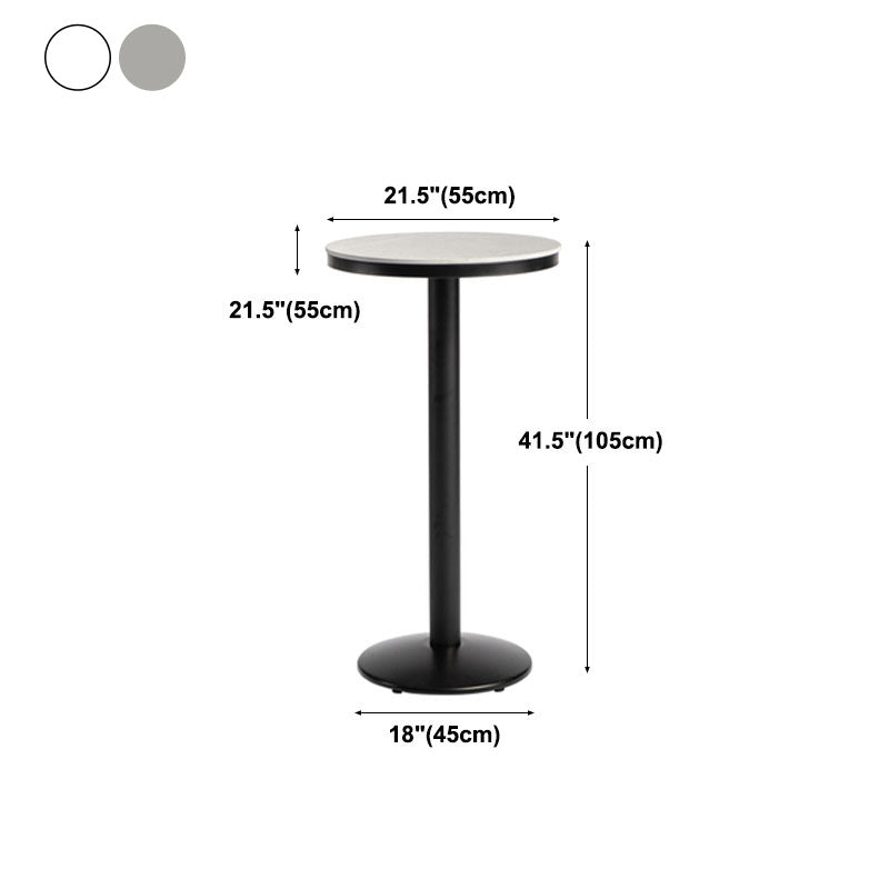 Industrial Style Marble Cocktail Bar Table Black Metal Base Bar Table Clearhalo 'Bar Furniture' 'Bar Tables' 'bar_tables' 'furn' 'furn_bar_tables' 'Furniture' 'furniture_bar_tables' 'Kitchen & Dining Furniture' 'kitchen&dining_furn' 'kitchen' 4275079