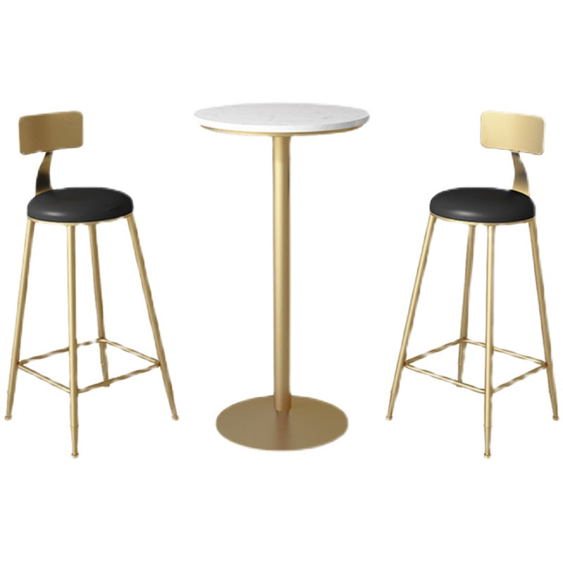 Nordic Marble Bar Table 42-inch Height Gold Metal Base Bistro Table Clearhalo 'Bar Furniture' 'Bar Tables' 'bar_tables' 'furn' 'furn_bar_tables' 'Furniture' 'furniture_bar_tables' 'Kitchen & Dining Furniture' 4275089