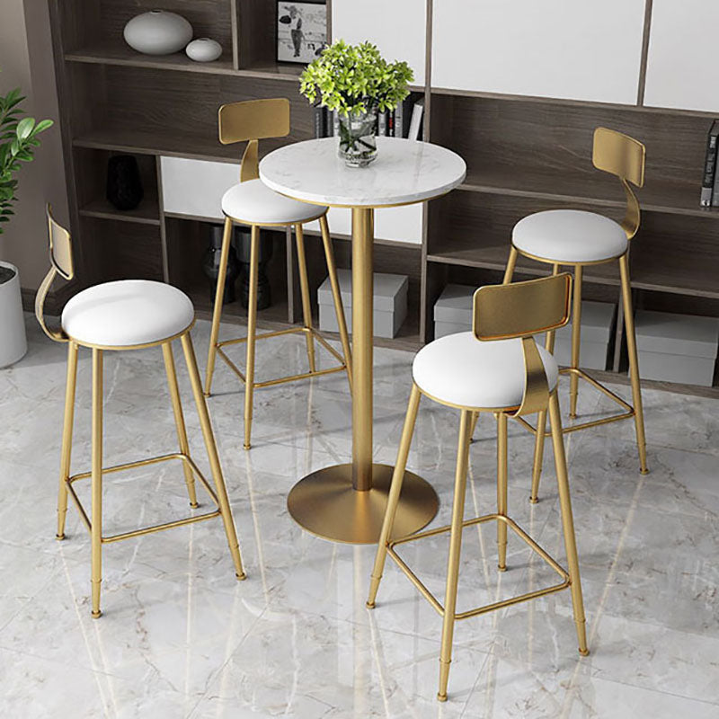 Nordic Marble Bar Table 42-inch Height Gold Metal Base Bistro Table Clearhalo 'Bar Furniture' 'Bar Tables' 'bar_tables' 'furn' 'furn_bar_tables' 'Furniture' 'furniture_bar_tables' 'Kitchen & Dining Furniture' 4275093