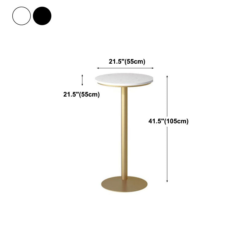 Nordic Marble Bar Table 42-inch Height Gold Metal Base Bistro Table Clearhalo 'Bar Furniture' 'Bar Tables' 'bar_tables' 'furn' 'furn_bar_tables' 'Furniture' 'furniture_bar_tables' 'Kitchen & Dining Furniture' 4275095