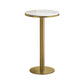 Glam Style Gold Metal Bar Table 21.6" Round Top Marble Indoor Bistro Table 21.7"L x 21.7"W x 41.3"H Without Chairs Clearhalo 'Bar Furniture' 'Bar Tables' 'bar_tables' 'furn' 'furn_bar_tables' 'Furniture' 'furniture_bar_tables' 'Kitchen & Dining Furniture' 'kitchen&dining_furn' 'kitchen' 4275099
