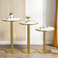 Glam Style Gold Metal Bar Table 21.6" Round Top Marble Indoor Bistro Table Clearhalo 'Bar Furniture' 'Bar Tables' 'bar_tables' 'furn' 'furn_bar_tables' 'Furniture' 'furniture_bar_tables' 'Kitchen & Dining Furniture' 'kitchen&dining_furn' 'kitchen' 4275100