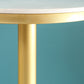 Glam Style Gold Metal Bar Table 21.6" Round Top Marble Indoor Bistro Table Clearhalo 'Bar Furniture' 'Bar Tables' 'bar_tables' 'furn' 'furn_bar_tables' 'Furniture' 'furniture_bar_tables' 'Kitchen & Dining Furniture' 'kitchen&dining_furn' 'kitchen' 4275105