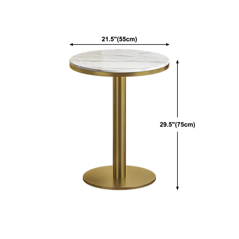 Glam Style Gold Metal Bar Table 21.6" Round Top Marble Indoor Bistro Table Clearhalo 'Bar Furniture' 'Bar Tables' 'bar_tables' 'furn' 'furn_bar_tables' 'Furniture' 'furniture_bar_tables' 'Kitchen & Dining Furniture' 'kitchen&dining_furn' 'kitchen' 4275106