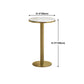 Glam Style Gold Metal Bar Table 21.6" Round Top Marble Indoor Bistro Table Clearhalo 'Bar Furniture' 'Bar Tables' 'bar_tables' 'furn' 'furn_bar_tables' 'Furniture' 'furniture_bar_tables' 'Kitchen & Dining Furniture' 'kitchen&dining_furn' 'kitchen' 4275108