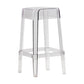 Backless Arm-less Modern Bar Stool Plastic Footrest Square Counter Stool Clear 1 Piece Counter Stool(26"H) Clearhalo 'Bar Furniture' 'Bar Stools' 'bar_stools' 'furn' 'furn_bar_stools' 'furniture_bar_stools' 'Kitchen & Dining Furniture' 'kitchen&dining_furn' 'kitchen' 'kitchen_furn' Furniture' 4275110