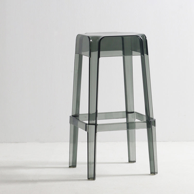Backless Arm-less Modern Bar Stool Plastic Footrest Square Counter Stool Clearhalo 'Bar Furniture' 'Bar Stools' 'bar_stools' 'furn' 'furn_bar_stools' 'furniture_bar_stools' 'Kitchen & Dining Furniture' 'kitchen&dining_furn' 'kitchen' 'kitchen_furn' Furniture' 4275111
