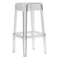 Backless Arm-less Modern Bar Stool Plastic Footrest Square Counter Stool Clear 1 Piece Bar Stool(30"H) Clearhalo 'Bar Furniture' 'Bar Stools' 'bar_stools' 'furn' 'furn_bar_stools' 'furniture_bar_stools' 'Kitchen & Dining Furniture' 'kitchen&dining_furn' 'kitchen' 'kitchen_furn' Furniture' 4275112