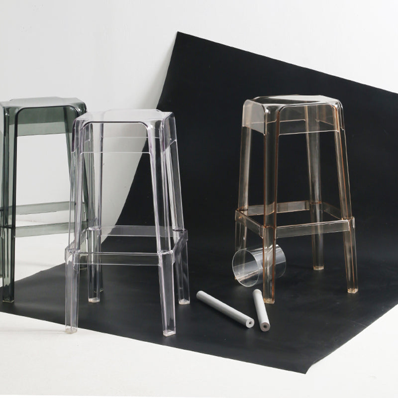 Backless Arm-less Modern Bar Stool Plastic Footrest Square Counter Stool Clearhalo 'Bar Furniture' 'Bar Stools' 'bar_stools' 'furn' 'furn_bar_stools' 'furniture_bar_stools' 'Kitchen & Dining Furniture' 'kitchen&dining_furn' 'kitchen' 'kitchen_furn' Furniture' 4275113