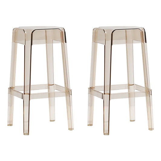 Backless Arm-less Modern Bar Stool Plastic Footrest Square Counter Stool Clearhalo 'Bar Furniture' 'Bar Stools' 'bar_stools' 'furn' 'furn_bar_stools' 'furniture_bar_stools' 'Kitchen & Dining Furniture' 'kitchen&dining_furn' 'kitchen' 'kitchen_furn' Furniture' 4275128