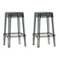 Backless Arm-less Modern Bar Stool Plastic Footrest Square Counter Stool Smoke Gray 2 Piece Set Counter Stool(26"H) Clearhalo 'Bar Furniture' 'Bar Stools' 'bar_stools' 'furn' 'furn_bar_stools' 'furniture_bar_stools' 'Kitchen & Dining Furniture' 'kitchen&dining_furn' 'kitchen' 'kitchen_furn' Furniture' 4275130
