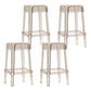 Backless Arm-less Modern Bar Stool Plastic Footrest Square Counter Stool Amber 4 Piece Set Counter Stool(26"H) Clearhalo 'Bar Furniture' 'Bar Stools' 'bar_stools' 'furn' 'furn_bar_stools' 'furniture_bar_stools' 'Kitchen & Dining Furniture' 'kitchen&dining_furn' 'kitchen' 'kitchen_furn' Furniture' 4275134