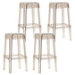 Backless Arm-less Modern Bar Stool Plastic Footrest Square Counter Stool Amber 4 Piece Set Bar Stool(30"H) Clearhalo 'Bar Furniture' 'Bar Stools' 'bar_stools' 'furn' 'furn_bar_stools' 'furniture_bar_stools' 'Kitchen & Dining Furniture' 'kitchen&dining_furn' 'kitchen' 'kitchen_furn' Furniture' 4275135