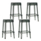 Backless Arm-less Modern Bar Stool Plastic Footrest Square Counter Stool Smoke Gray 4 Piece Set Counter Stool(26"H) Clearhalo 'Bar Furniture' 'Bar Stools' 'bar_stools' 'furn' 'furn_bar_stools' 'furniture_bar_stools' 'Kitchen & Dining Furniture' 'kitchen&dining_furn' 'kitchen' 'kitchen_furn' Furniture' 4275136