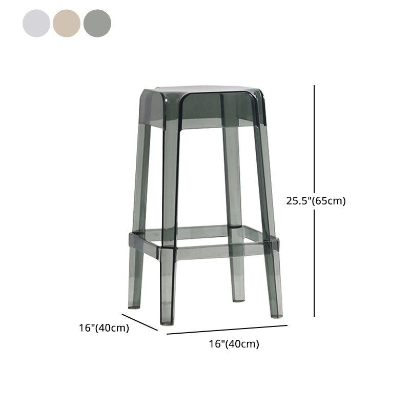 Backless Arm-less Modern Bar Stool Plastic Footrest Square Counter Stool Clearhalo 'Bar Furniture' 'Bar Stools' 'bar_stools' 'furn' 'furn_bar_stools' 'furniture_bar_stools' 'Kitchen & Dining Furniture' 'kitchen&dining_furn' 'kitchen' 'kitchen_furn' Furniture' 4275138