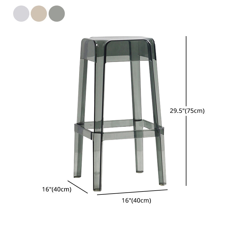 Backless Arm-less Modern Bar Stool Plastic Footrest Square Counter Stool Clearhalo 'Bar Furniture' 'Bar Stools' 'bar_stools' 'furn' 'furn_bar_stools' 'furniture_bar_stools' 'Kitchen & Dining Furniture' 'kitchen&dining_furn' 'kitchen' 'kitchen_furn' Furniture' 4275139