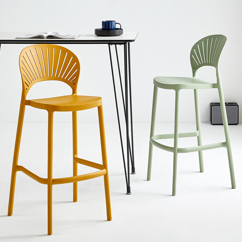 Stack-able Modern Footrest Bar Stool Low Back Plastic Rectangular Counter Stool Clearhalo 'Bar Furniture' 'Bar Stools' 'bar_stools' 'furn' 'furn_bar_stools' 'furniture_bar_stools' 'Kitchen & Dining Furniture' 'kitchen&dining_furn' 'kitchen' 'kitchen_furn' Furniture' 4275140