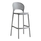 Stack-able Modern Footrest Bar Stool Low Back Plastic Rectangular Counter Stool Grey 1 Piece Clearhalo 'Bar Furniture' 'Bar Stools' 'bar_stools' 'furn' 'furn_bar_stools' 'furniture_bar_stools' 'Kitchen & Dining Furniture' 'kitchen&dining_furn' 'kitchen' 'kitchen_furn' Furniture' 4275141