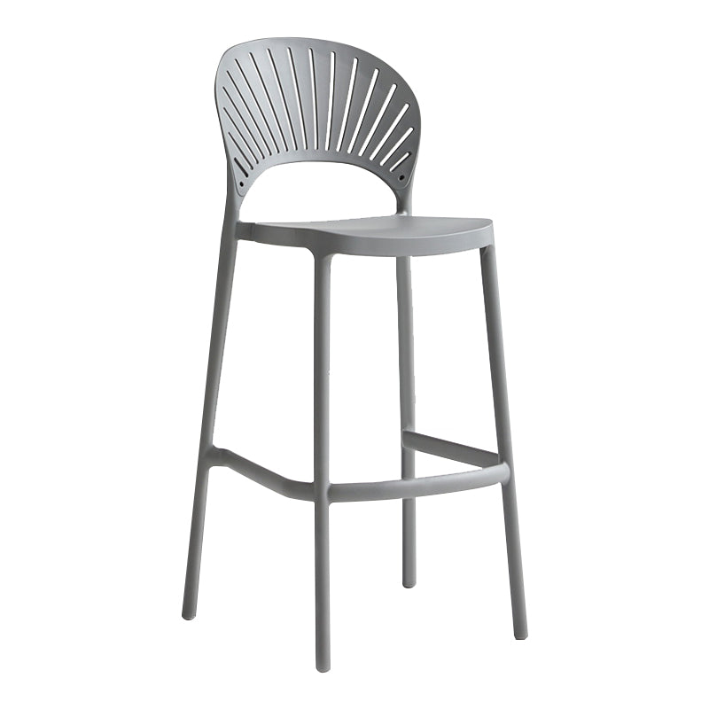Stack-able Modern Footrest Bar Stool Low Back Plastic Rectangular Counter Stool Grey 1 Piece Clearhalo 'Bar Furniture' 'Bar Stools' 'bar_stools' 'furn' 'furn_bar_stools' 'furniture_bar_stools' 'Kitchen & Dining Furniture' 'kitchen&dining_furn' 'kitchen' 'kitchen_furn' Furniture' 4275141