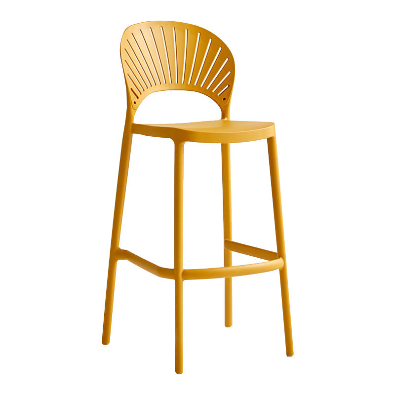 Stack-able Modern Footrest Bar Stool Low Back Plastic Rectangular Counter Stool Ginger 1 Piece Clearhalo 'Bar Furniture' 'Bar Stools' 'bar_stools' 'furn' 'furn_bar_stools' 'furniture_bar_stools' 'Kitchen & Dining Furniture' 'kitchen&dining_furn' 'kitchen' 'kitchen_furn' Furniture' 4275143
