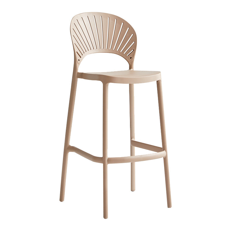 Stack-able Modern Footrest Bar Stool Low Back Plastic Rectangular Counter Stool Camel 1 Piece Clearhalo 'Bar Furniture' 'Bar Stools' 'bar_stools' 'furn' 'furn_bar_stools' 'furniture_bar_stools' 'Kitchen & Dining Furniture' 'kitchen&dining_furn' 'kitchen' 'kitchen_furn' Furniture' 4275144