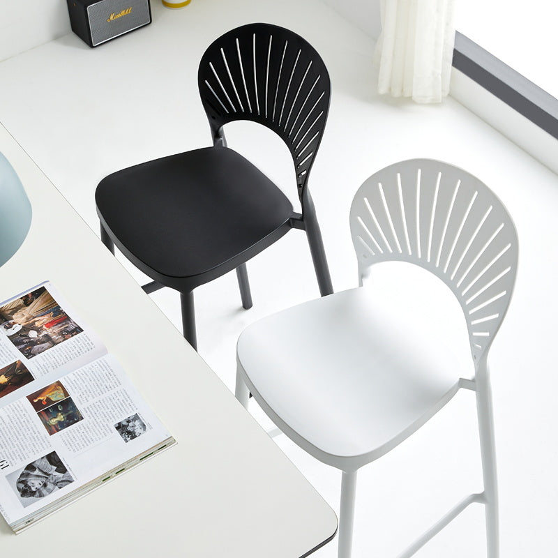 Stack-able Modern Footrest Bar Stool Low Back Plastic Rectangular Counter Stool Clearhalo 'Bar Furniture' 'Bar Stools' 'bar_stools' 'furn' 'furn_bar_stools' 'furniture_bar_stools' 'Kitchen & Dining Furniture' 'kitchen&dining_furn' 'kitchen' 'kitchen_furn' Furniture' 4275146