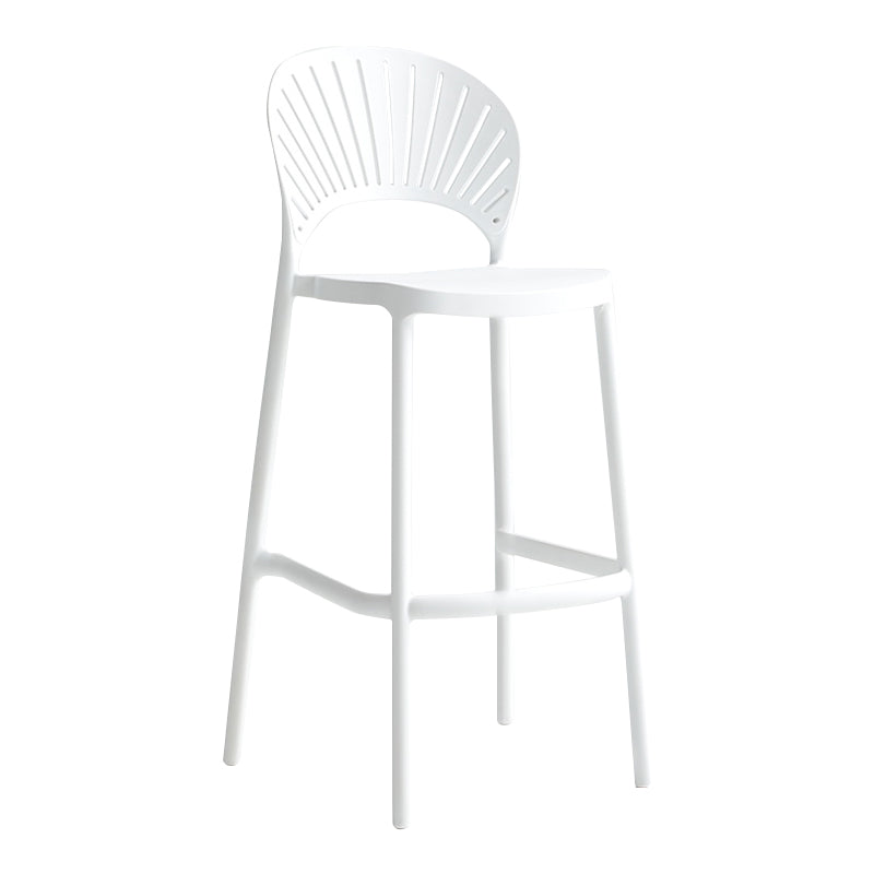Stack-able Modern Footrest Bar Stool Low Back Plastic Rectangular Counter Stool White 1 Piece Clearhalo 'Bar Furniture' 'Bar Stools' 'bar_stools' 'furn' 'furn_bar_stools' 'furniture_bar_stools' 'Kitchen & Dining Furniture' 'kitchen&dining_furn' 'kitchen' 'kitchen_furn' Furniture' 4275147