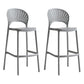 Stack-able Modern Footrest Bar Stool Low Back Plastic Rectangular Counter Stool Grey 2 Piece Set Clearhalo 'Bar Furniture' 'Bar Stools' 'bar_stools' 'furn' 'furn_bar_stools' 'furniture_bar_stools' 'Kitchen & Dining Furniture' 'kitchen&dining_furn' 'kitchen' 'kitchen_furn' Furniture' 4275153