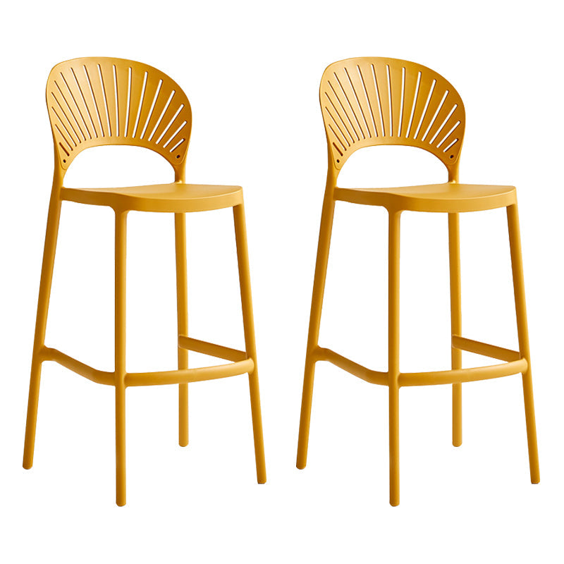 Stack-able Modern Footrest Bar Stool Low Back Plastic Rectangular Counter Stool Ginger 2 Piece Set Clearhalo 'Bar Furniture' 'Bar Stools' 'bar_stools' 'furn' 'furn_bar_stools' 'furniture_bar_stools' 'Kitchen & Dining Furniture' 'kitchen&dining_furn' 'kitchen' 'kitchen_furn' Furniture' 4275155