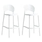 Stack-able Modern Footrest Bar Stool Low Back Plastic Rectangular Counter Stool White 2 Piece Set Clearhalo 'Bar Furniture' 'Bar Stools' 'bar_stools' 'furn' 'furn_bar_stools' 'furniture_bar_stools' 'Kitchen & Dining Furniture' 'kitchen&dining_furn' 'kitchen' 'kitchen_furn' Furniture' 4275158